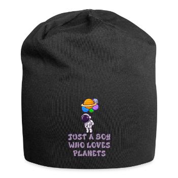 Nur ein Junge, der Planeten Sonnensystem liebt - Jersey-Beanie - Schwarz - Vorne