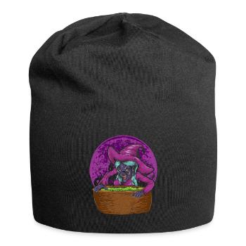 Hexen Hut Halloween Geschenk Gruseliges Hexe - Jersey-Beanie - Schwarz - Vorne