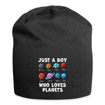 Just A Boy Who Loves Planets Solar System - Jersey Beanie - black - Front