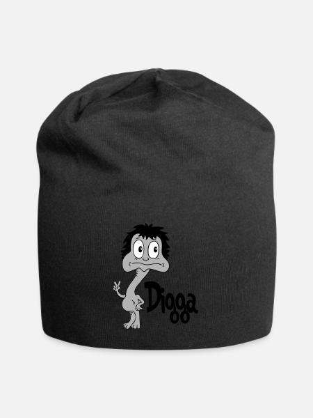 Sprüche Lustige Comic Digga - Jersey-Beanie - Schwarz