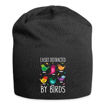 Easily Distracted By Birds Bird Lover - Jersey Beanie - black - Front