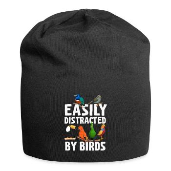 Easily Distracted By Birds Bird Lover - Jersey Beanie - black - Front