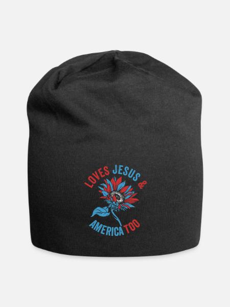 Liebt Jesus und Amerika auch Gott Christ - Jersey-Beanie - Schwarz