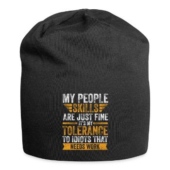 Meine sozialen Fähigkeiten sind in Ordnung - Jersey-Beanie - Schwarz - Vorne