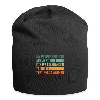 Meine sozialen Fähigkeiten sind in Ordnung - Jersey-Beanie - Schwarz - Vorne