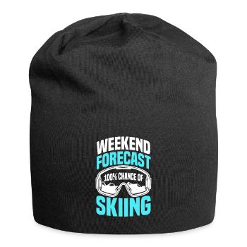 Vorhersage Für Das Skiwochenende - Jersey-Beanie - Schwarz - Vorne
