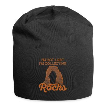 Ich bin nicht verloren Ich sammle Steine Lustige Geologie - Jersey-Beanie - Schwarz - Vorne