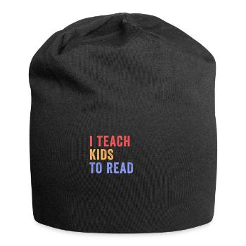 Ich bringe Kindern das Lesen bei Naturwissenschaftslehrern Lesen - Jersey-Beanie - Schwarz - Vorne