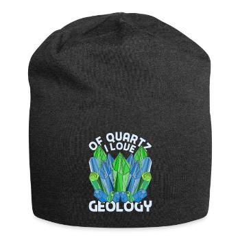 Geology Love Quartz Funny Gift Geologist - Jersey Beanie - charcoal grey - Front