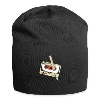 80er Jahre Kassette 1990er Bleistift Wickelkassette - Jersey-Beanie - Schwarz - Vorne