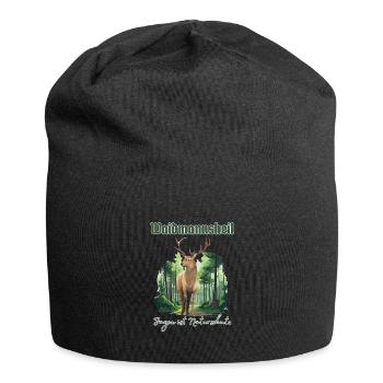 Jäger Outfit Waidmannsheil - Jagen ist Naturschutz - Jersey-Beanie - Schwarz - Vorne