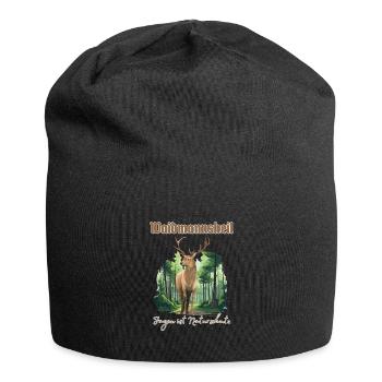 Jäger Outfit Waidmannsheil - Jagen ist Naturschutz - Jersey-Beanie - Schwarz - Vorne