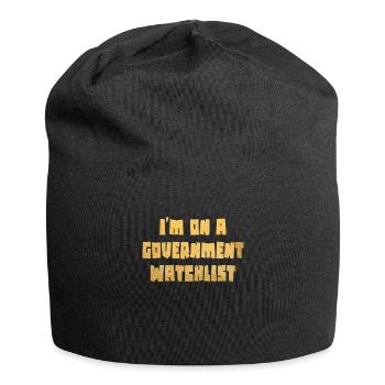 Ich stehe auf einer Beobachtungsliste der Regierung - Jersey-Beanie - Schwarz - Vorne