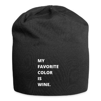 Dégustation de vin - Le vin est ma couleur préférée - Bonnet en jersey - noir - Devant