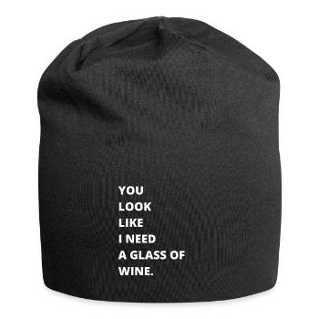 Dégustation de vin - Le vin est ma couleur préférée - Bonnet en jersey - noir - Devant