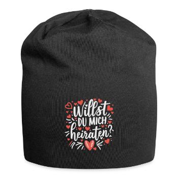 Willst du mich heiraten - Jersey-Beanie - Schwarz - Vorne