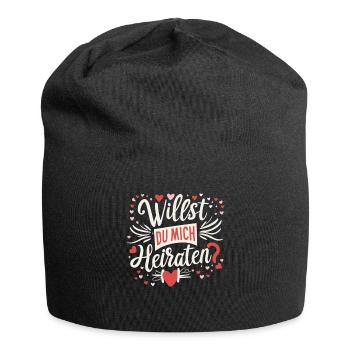 Willst du mich heiraten - Jersey-Beanie - Schwarz - Vorne