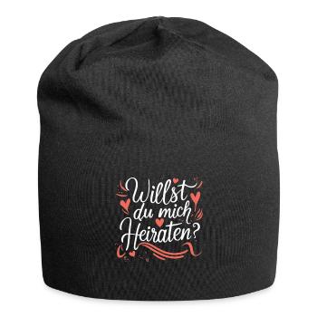 Willst du mich heiraten - Jersey-Beanie - Schwarz - Vorne