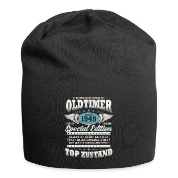 Oldtimer Baujahr 1949 Jahrgang Geburtstag Geschenk - Jersey-Beanie - Schwarz - Vorne