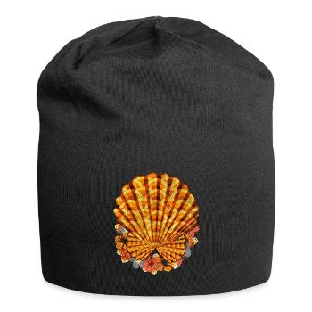 Summer Holiday Sea Gift Flowers Shell - Jersey Beanie - black - Front