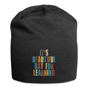 Es ist ein schöner Tag zum Lernen - Jersey-Beanie - Schwarz - Vorne