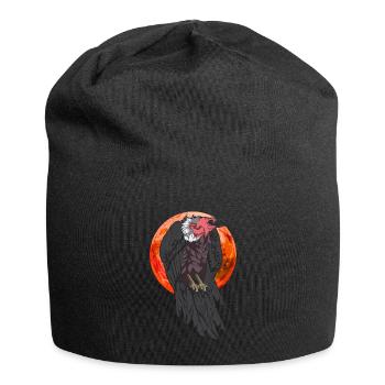 Raubvogel Aasfresser Tier Geschenk Vollmond Geier - Jersey-Beanie - Schwarz - Vorne