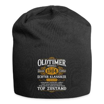 Oldtimer Baujahr 1984 Jahrgang Geburtstag Geschenk - Jersey-Beanie - Schwarz - Vorne