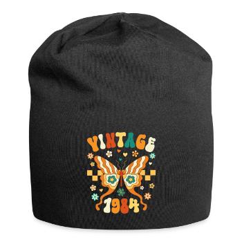 Retro Groovy 1984 Women 40 Year Old Birthday - Jersey Beanie - black - Front