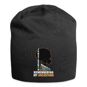 Juneteenth 1865 Remembering My Ancestors - Jersey Beanie - black - Front