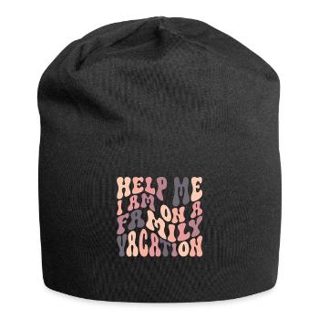 Hilfe, Ich Bin Im Familienurlaub - Jersey-Beanie - Schwarz - Vorne