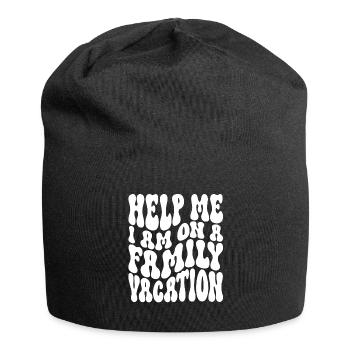 Hilfe, Ich Bin Im Familienurlaub - Jersey-Beanie - Schwarz - Vorne