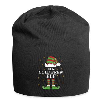 Der Cold Brew Elf - Familien Weihnachtsoutfit - Jersey-Beanie - Schwarz - Vorne