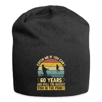 60 Years Fishermen Celebrates 60 Years Fisherman Birthday - Jersey Beanie - black - Front