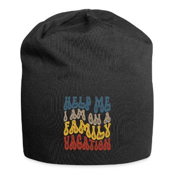 Hilfe, Ich Bin Im Familienurlaub - Jersey-Beanie - Schwarz - Vorne