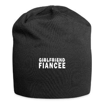 Girlfriend Fiancee Couple Engagement Engaged - Jersey Beanie - black - Front