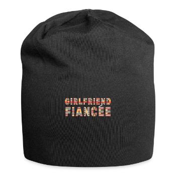 Girlfriend Fiancee Couple Engagement Engaged - Jersey Beanie - black - Front