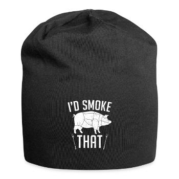 Ich würde das Grillen Schweinefleisch Grillen - Jersey-Beanie - Schwarz - Vorne