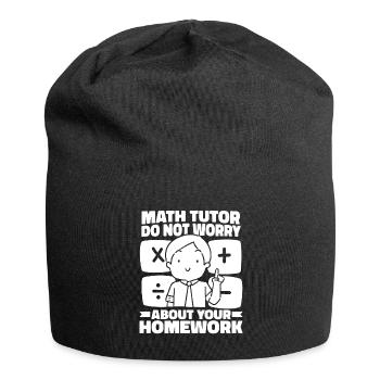 Math Teacher Math Teacher Homework - Jersey Beanie - black - Front