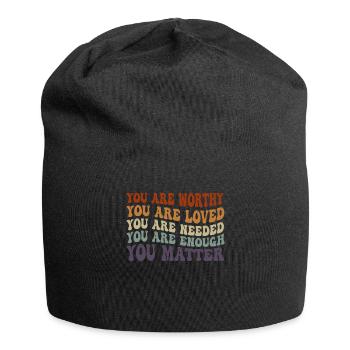 You Matter Kindness Be Kind Groovy Mental Health - Jersey Beanie - black - Front