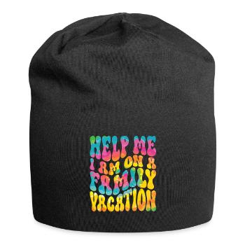 Hilfe, Ich Bin Im Familienurlaub - Jersey-Beanie - Schwarz - Vorne