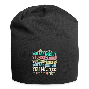 You Matter Kindness Be Kind Groovy Mental Health - Jersey Beanie - black - Front