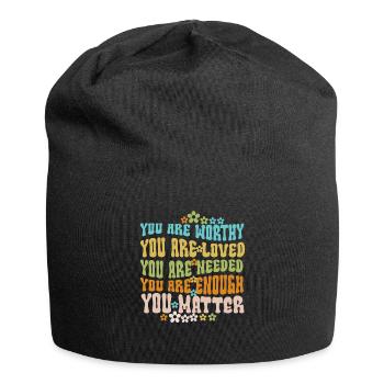 You Matter Kindness Be Kind Groovy Mental Health - Jersey Beanie - black - Front