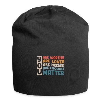 You Matter Kindness Be Kind Groovy Mental Health - Jersey Beanie - black - Front