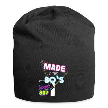80er Die Musik der 80er Jahre - Jersey-Beanie - Schwarz - Vorne