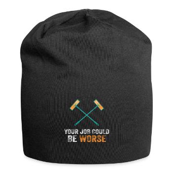 Your Job Could Be Worse Toilet Paper Workplace - Jersey Beanie - black - Front