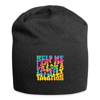 Hilfe, Ich Bin Im Familienurlaub - Jersey-Beanie - Schwarz - Vorne
