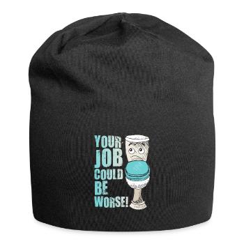 Dein Job könnte schlimmer sein Klopapier Arbeitsplatz - Jersey-Beanie - Schwarz - Vorne
