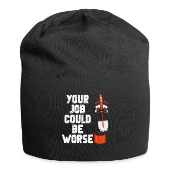 Your Job Could Be Worse Toilet Paper Workplace - Jersey Beanie - black - Front
