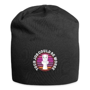 Dein Job könnte schlimmer sein Klopapier Arbeitsplatz - Jersey-Beanie - Schwarz - Vorne