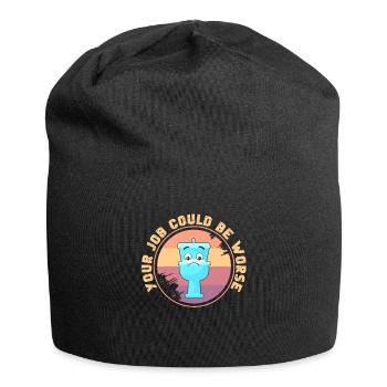 Your Job Could Be Worse Toilet Paper Workplace - Jersey Beanie - black - Front